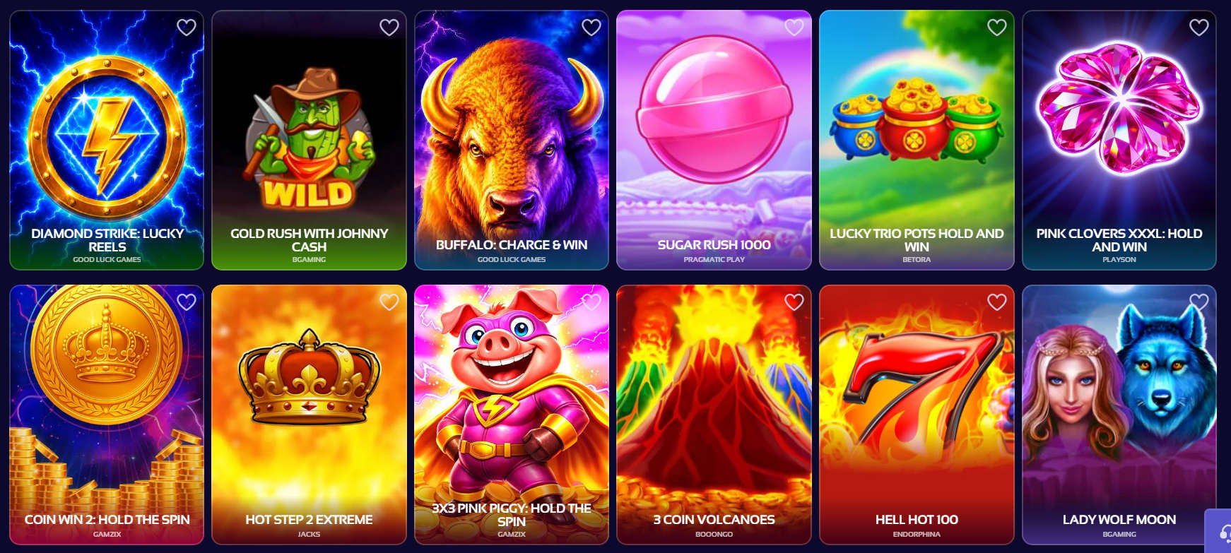 Játékgyűjtemény a Browinner casino