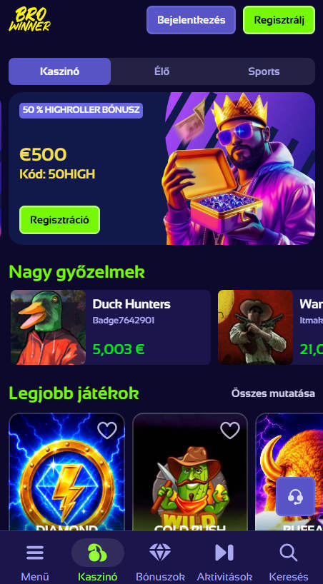 Játssz mobiltelefonon a Browinner